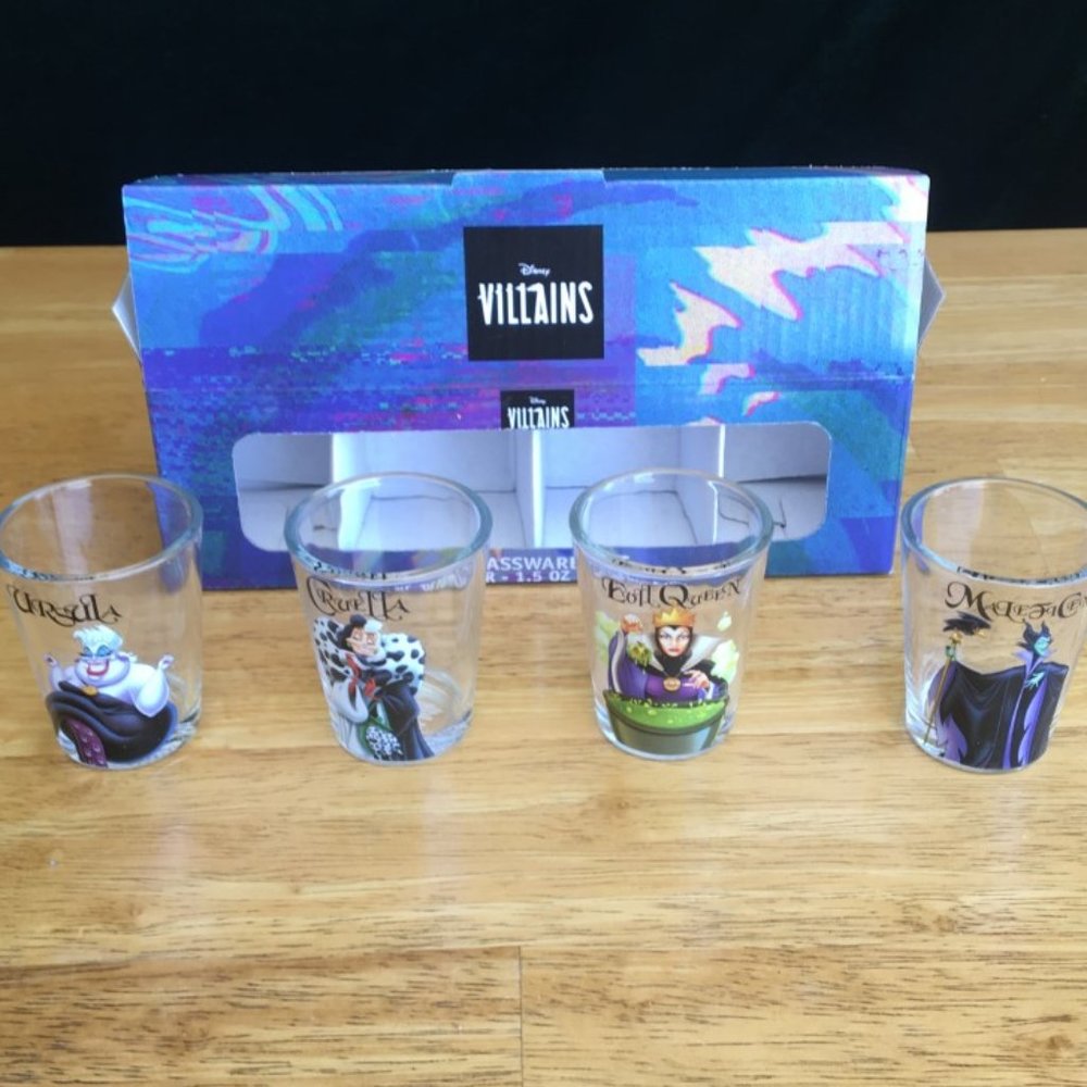 NEW Disney Villains Shot Glasses Set of 4 (1.5 oz)